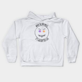 When the DM Smiles - rainbow & black - Dice LGBTQ+ Kids Hoodie